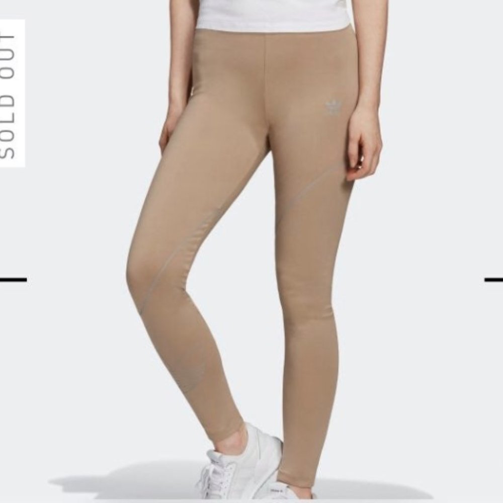 Adidas Trefoil Leggings Tan Small